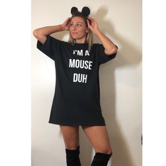 NWT I'm A Mouse Duh Oversized TShirt Dress - Picture 1 of 8